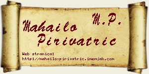 Mahailo Pirivatrić vizit kartica